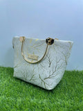 White Marble Gold Handbag for Girls Top Handle