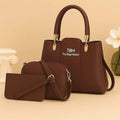 TBM 3-Piece Brown Rexine Handbag Set for Women