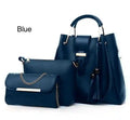 Blue Rexine Handbag Set 3-Piece Office School Wedding